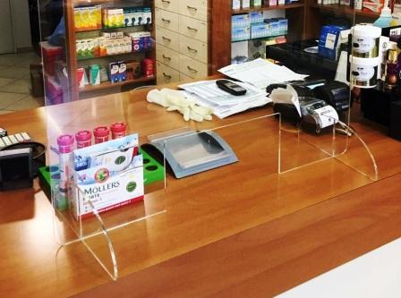 Plexi Glass Πάγκου με Βάσεις.